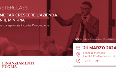 Masterclass |Giovedì 21 Marzo| Come far crescere l’azienda con il MiniPIA