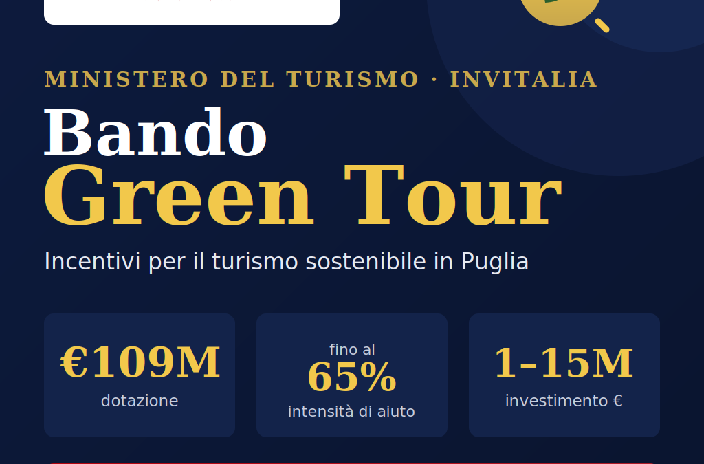 Green Tour: fino al 65% di agevolazione per le imprese turistiche